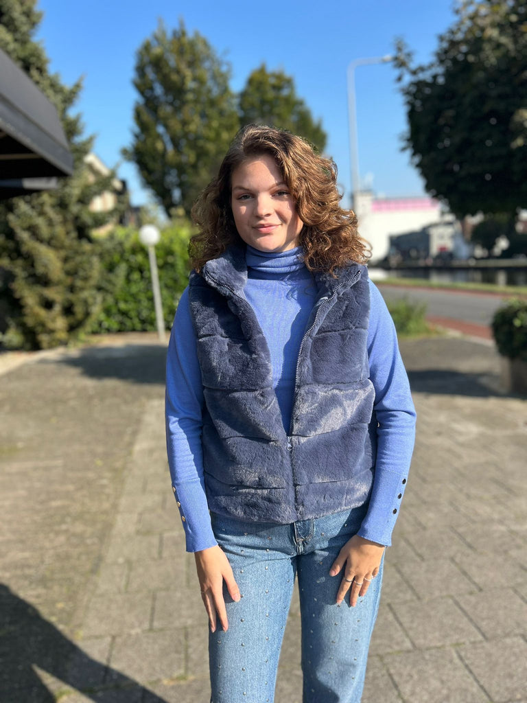 Freequent gilet foxy blauw