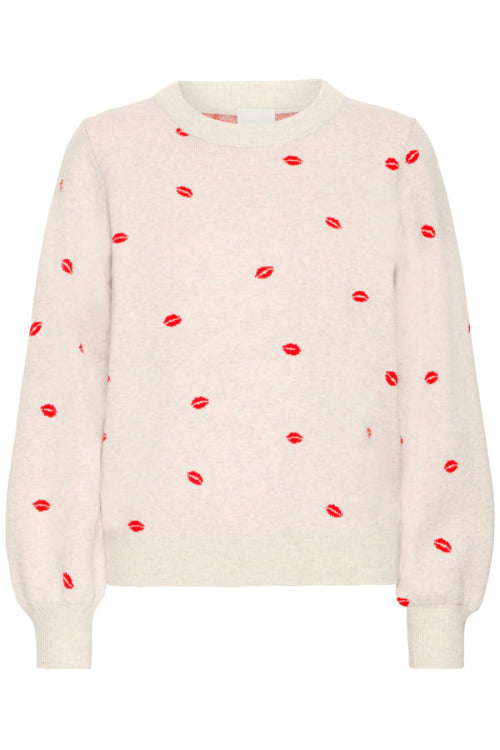 ichi dames trui wit rood 