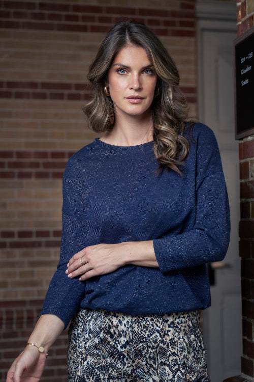 Elvira top blauw 