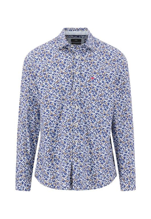 fynchhatton-overhemd-flower-print-blauw