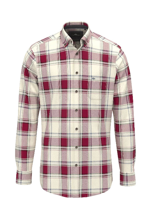 fynchhatton-overhemd-herringbone-rood