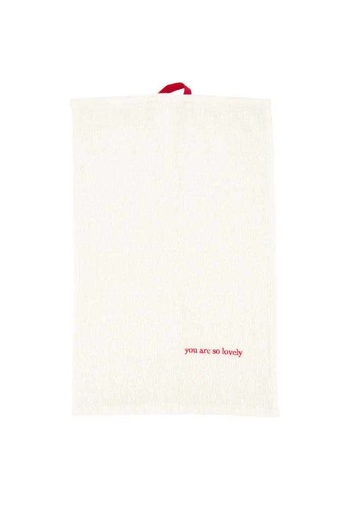 Zusss gastendoekje you are so lovely wit/rood