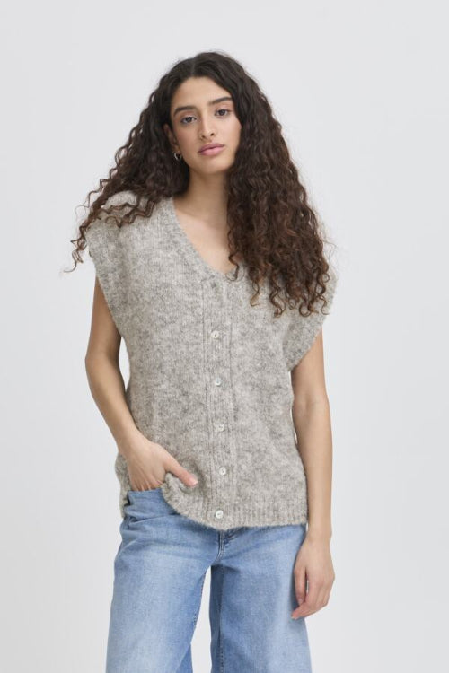 Ichi gilet vest grijs 