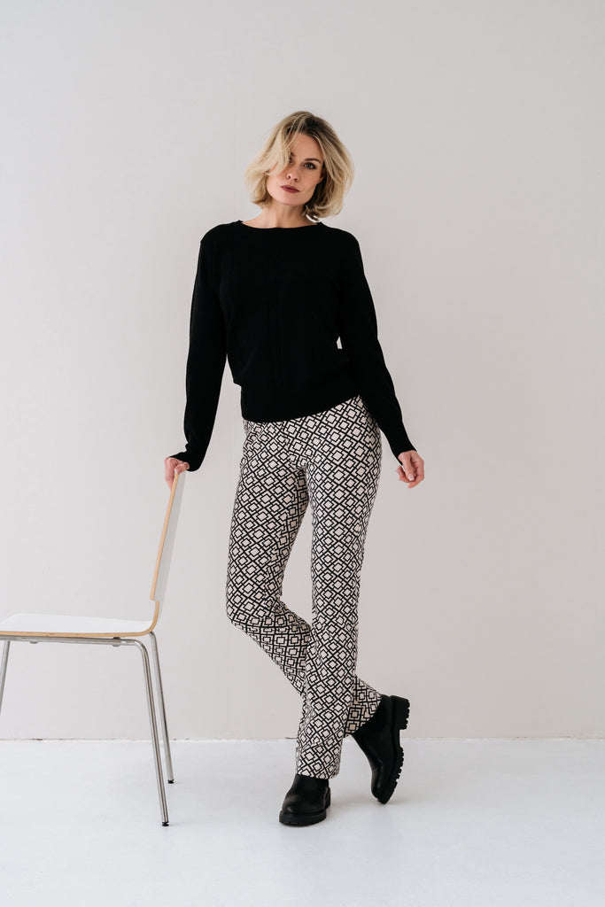 Zizo broek patti zwart wit