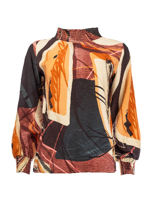 NED pearl top dames top print
