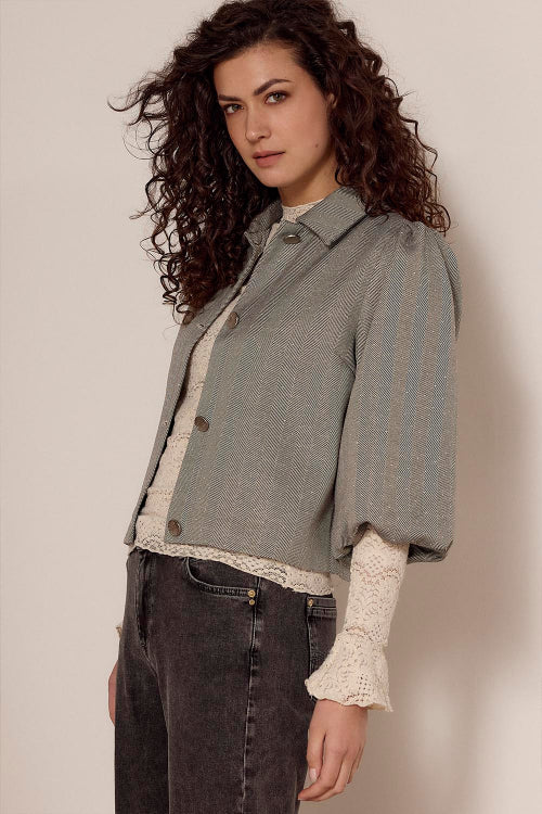 tramontana-balloon-sleeve-jacket-fancy-heringbone-mide-grey-melange