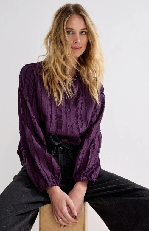 tramontana-blouse-structuur-streep-paars