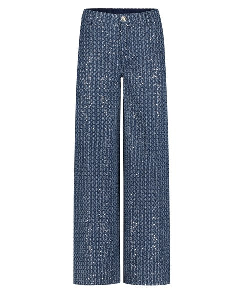 Tramontana broek sequin denim blauw