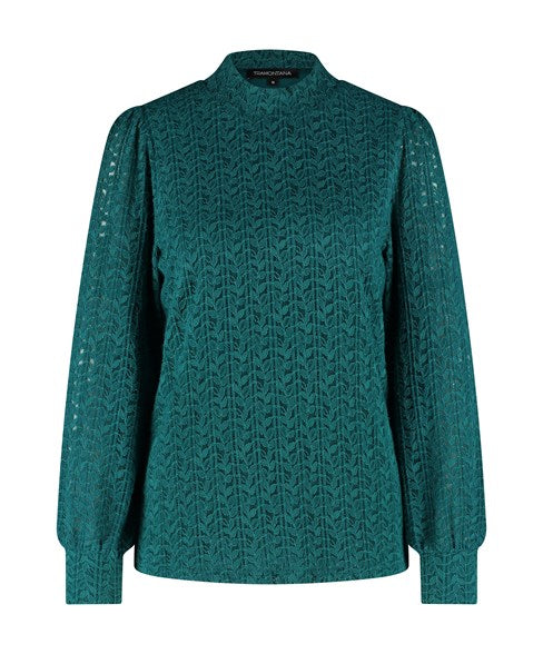 Tramontana top brushed lace groen