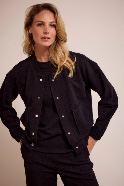 Structured bomberjack tramontana zwart