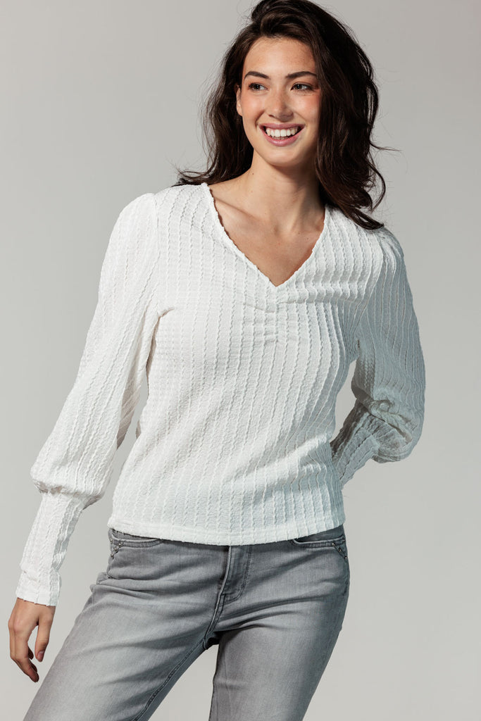 Tramontana top structure v-neck off-white