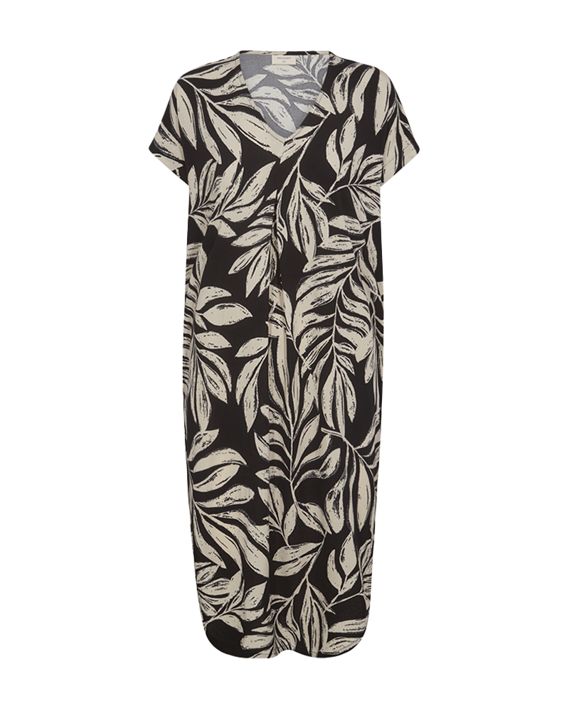 Freequent jurk floi zwart/ wit print