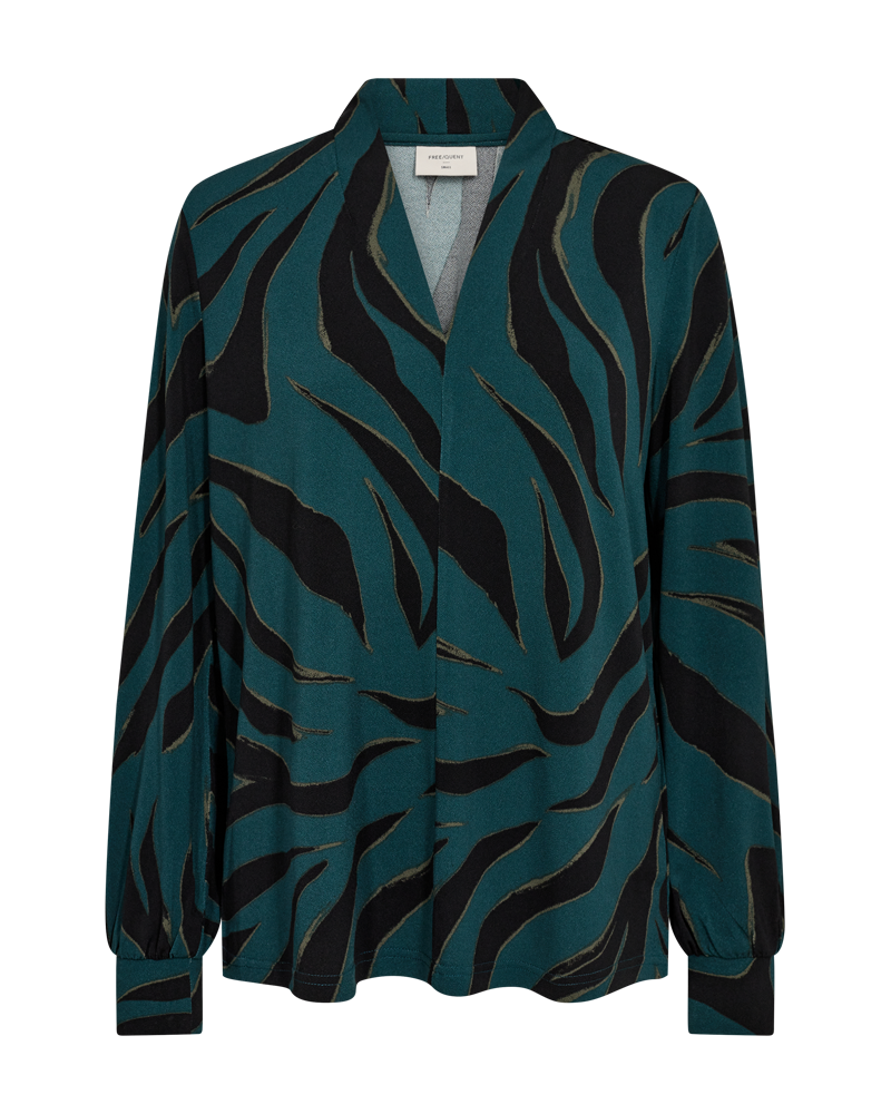 Freequent blouse yrsa groen zwart