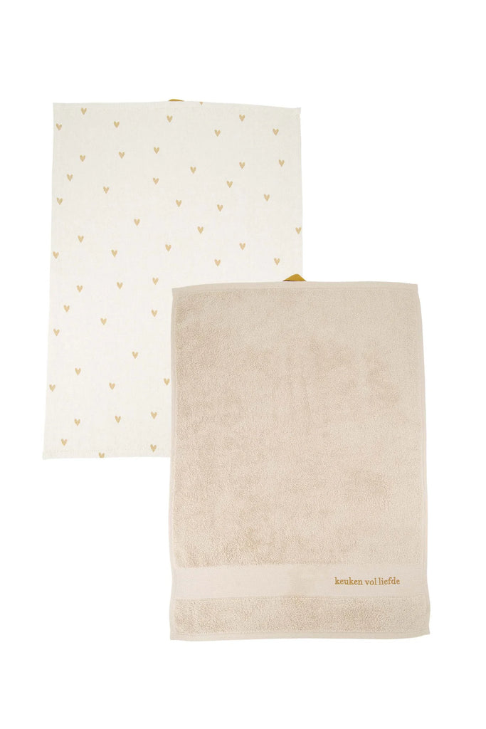 Zusss keukenset hartjes keuken vol liefde wit/oker