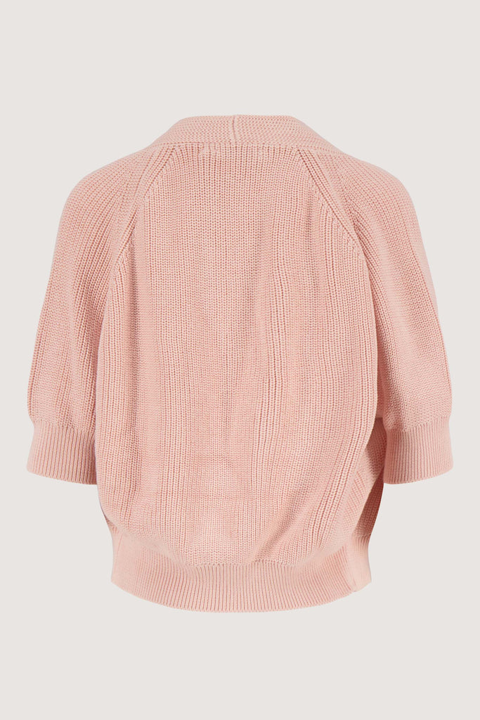 Zusss vest met vleermuismouwen en broche roze